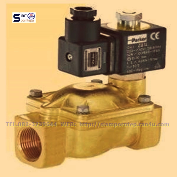 P-VE7321BAN00-220V Parker Solenoid valve 2/2 size 1/2" ทองเหลือง ไฟ 220V Pressure 0.1-20 bar(kg/cm2) 1.5-300psi 